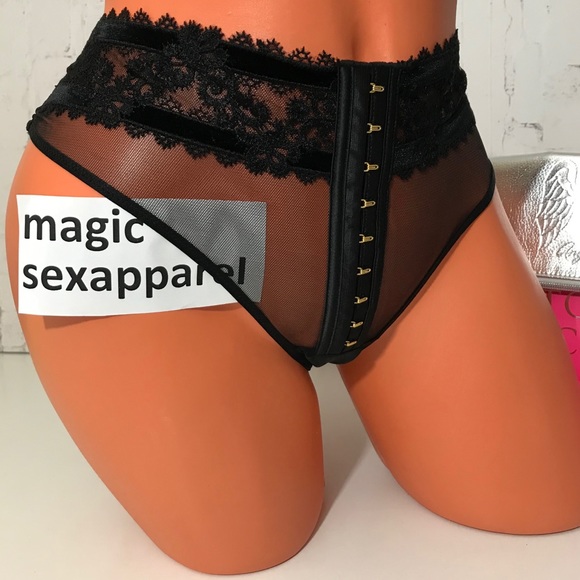 VS LUXE XS S M VELVET EMBROIDERY SATIN PANTY HOOKS - Picture 1 of 2